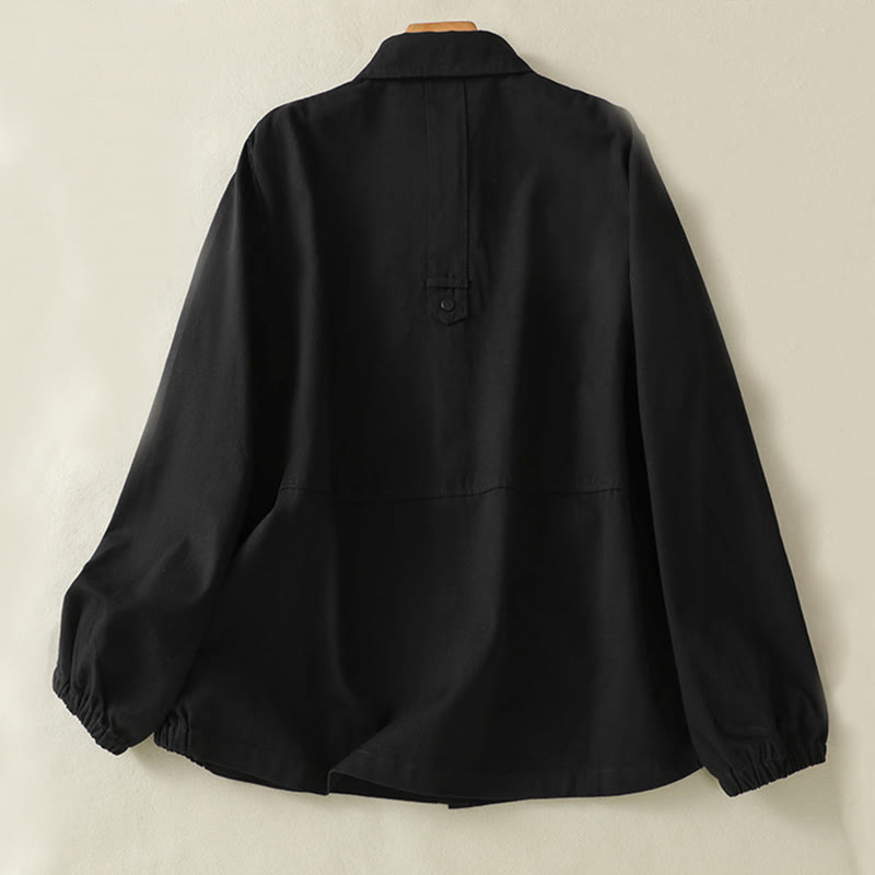 Giacca da donna in cotone con collo alto e bottoni semplici, motivo Buddha Stones - image 12