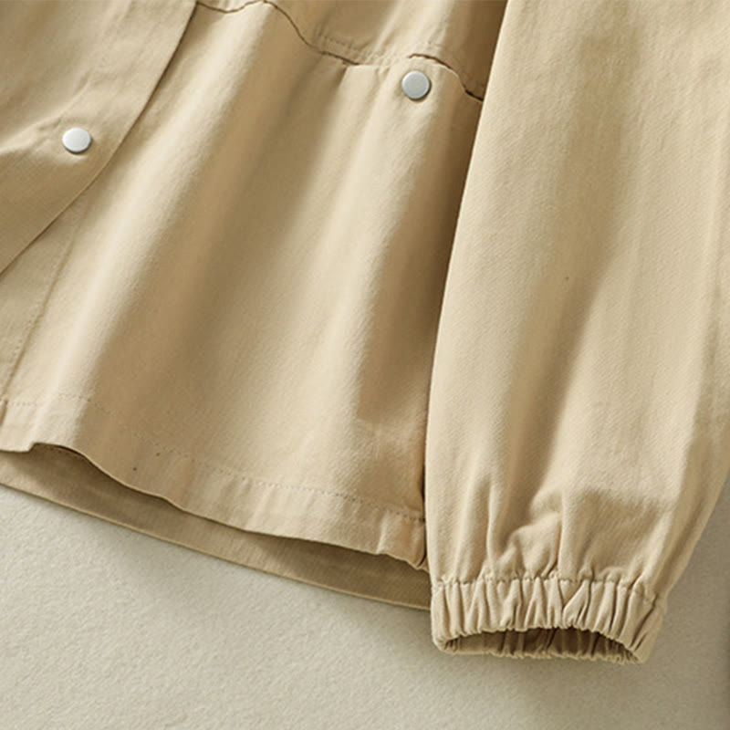 Giacca da donna in cotone con collo alto e bottoni semplici, motivo Buddha Stones - image 23