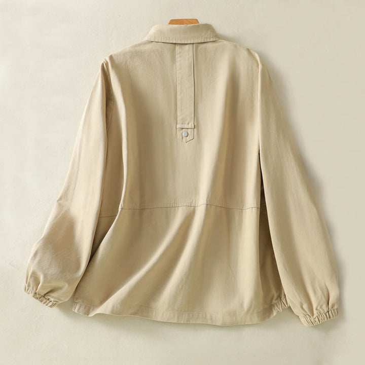 Giacca da donna in cotone con collo alto e bottoni semplici, motivo Buddha Stones - image 18