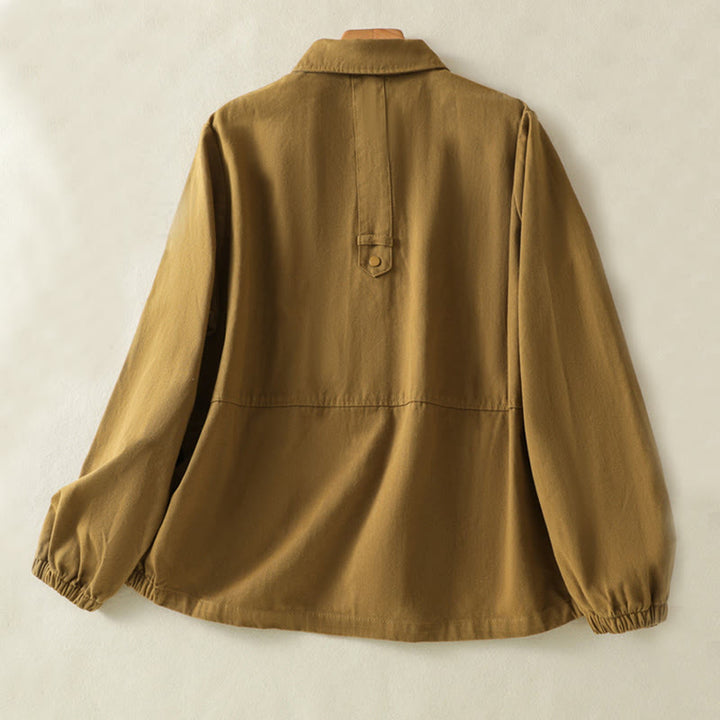 Giacca da donna in cotone con collo alto e bottoni semplici, motivo Buddha Stones - image 28