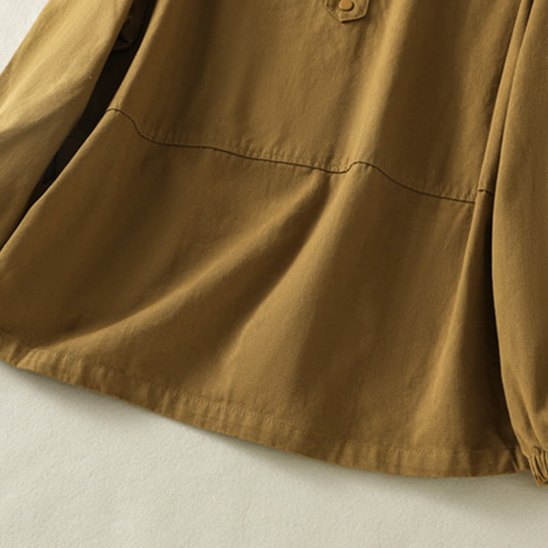 Giacca da donna in cotone con collo alto e bottoni semplici, motivo Buddha Stones - image 31