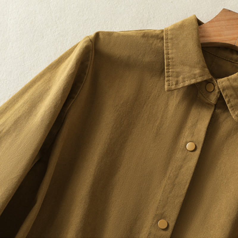 Giacca da donna in cotone con collo alto e bottoni semplici, motivo Buddha Stones - image 30