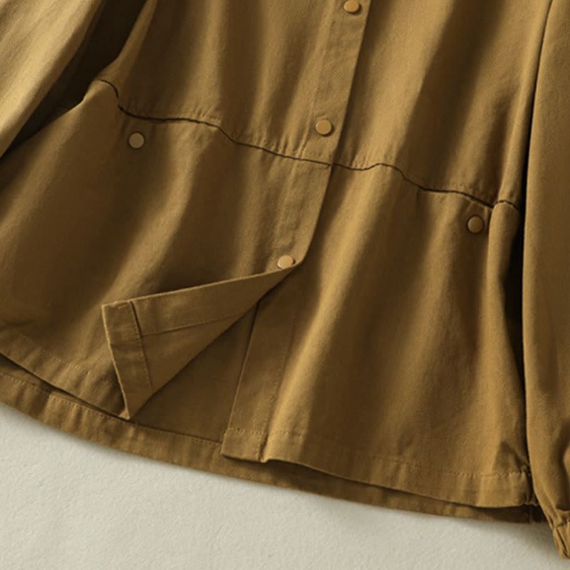 Giacca da donna in cotone con collo alto e bottoni semplici, motivo Buddha Stones - image 32