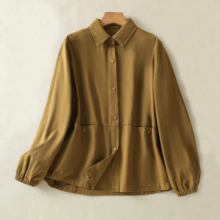 Giacca da donna in cotone con collo alto e bottoni semplici, motivo Buddha Stones - DarkGoldenrod - US14, UK/AU18, EU46 (2XL) - image 27