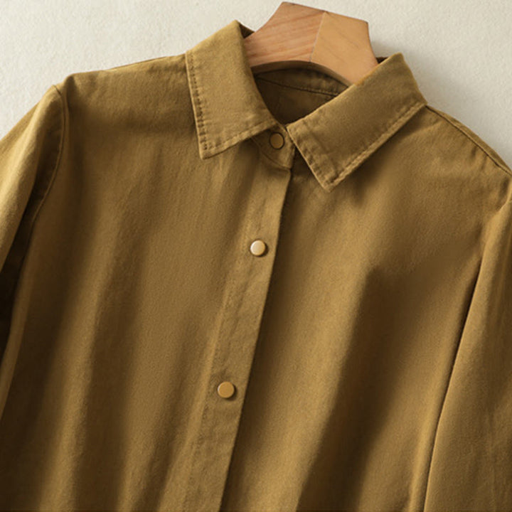 Giacca da donna in cotone con collo alto e bottoni semplici, motivo Buddha Stones - image 29