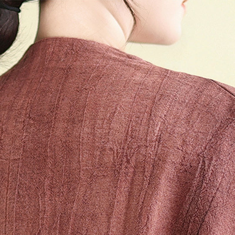 Giacca da donna in cotone e lino con maniche lunghe e tasche, Buddha Stones - image 14