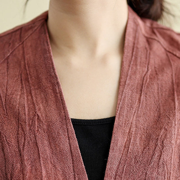 Giacca da donna in cotone e lino con maniche lunghe e tasche, Buddha Stones - image 15