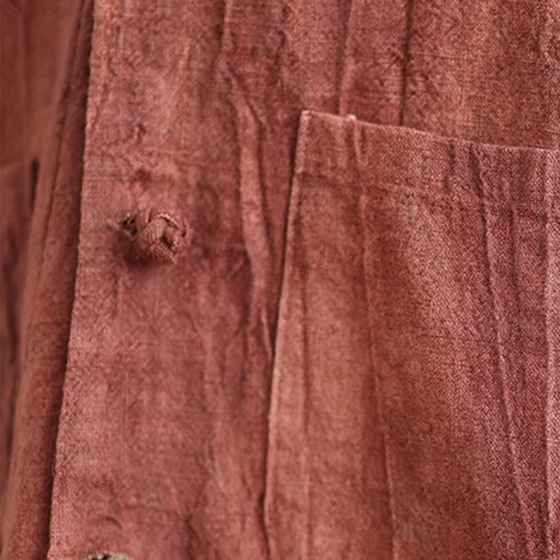 Giacca da donna in cotone e lino con maniche lunghe e tasche, Buddha Stones - image 13