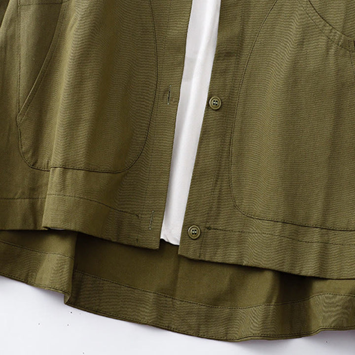 Giacca da donna in cotone a maniche lunghe con tasche e motivo Buddha Stones in tinta unita - image 17