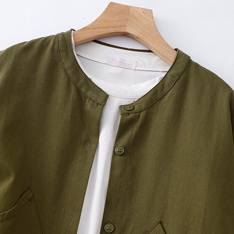 Giacca da donna in cotone a maniche lunghe con tasche e motivo Buddha Stones in tinta unita - image 16