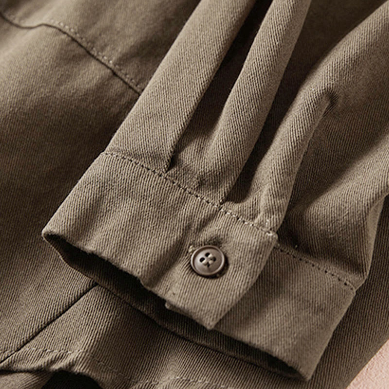 Giacca da donna in cotone e lino con risvolto, maniche lunghe, modello irregolare, con tasche, motivo Buddha Stones Fall - image 19