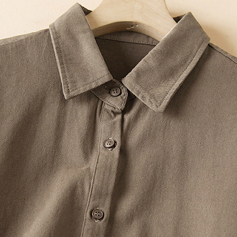 Giacca da donna in cotone e lino con risvolto, maniche lunghe, modello irregolare, con tasche, motivo Buddha Stones Fall - image 14