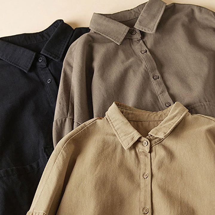 Giacca da donna in cotone e lino con risvolto, maniche lunghe, modello irregolare, con tasche, motivo Buddha Stones Fall - image 20