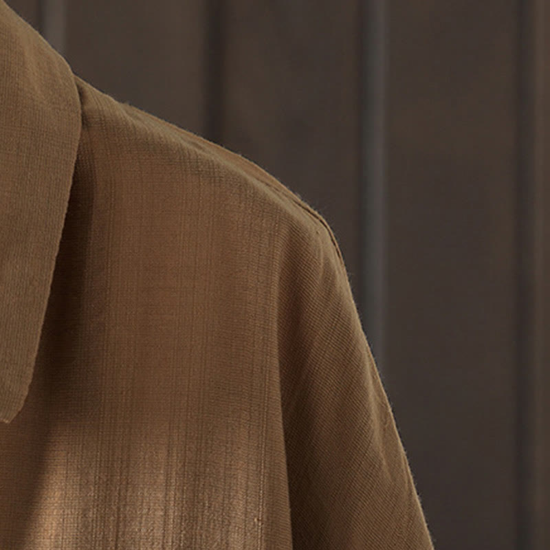 Cappotto da donna in cotone con tasche e bottoni semplici Buddha Stones - image 4