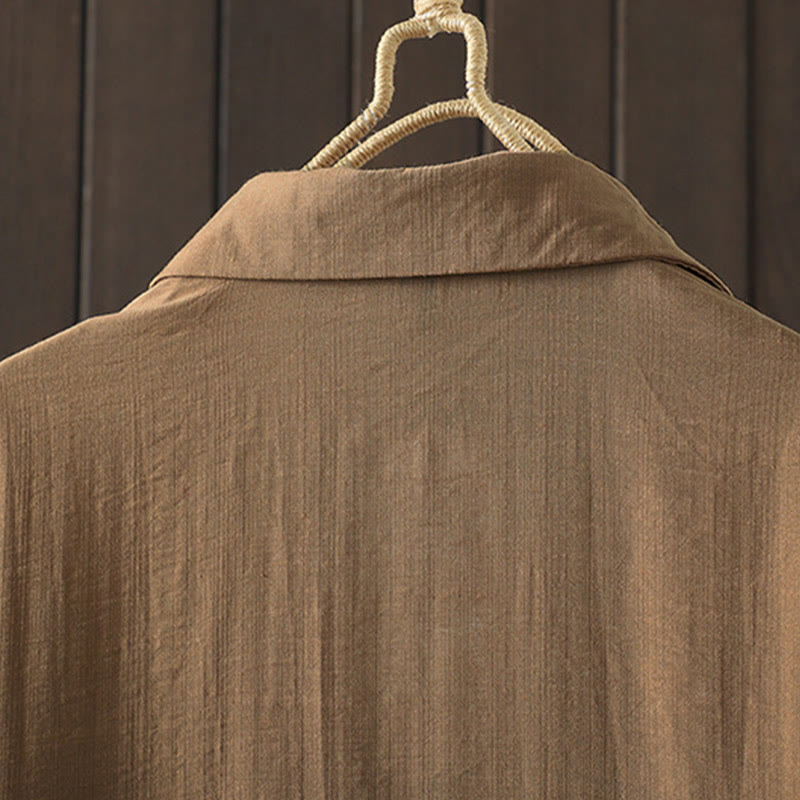 Cappotto da donna in cotone con tasche e bottoni semplici Buddha Stones - image 2