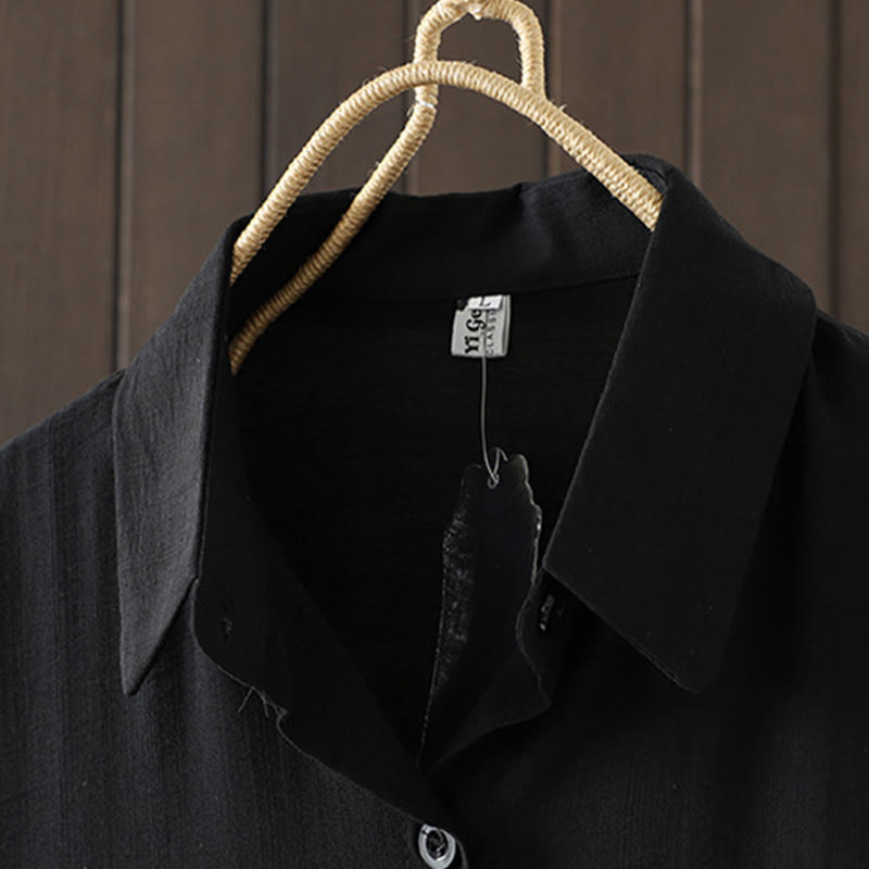 Cappotto da donna in cotone con tasche e bottoni semplici Buddha Stones - image 11