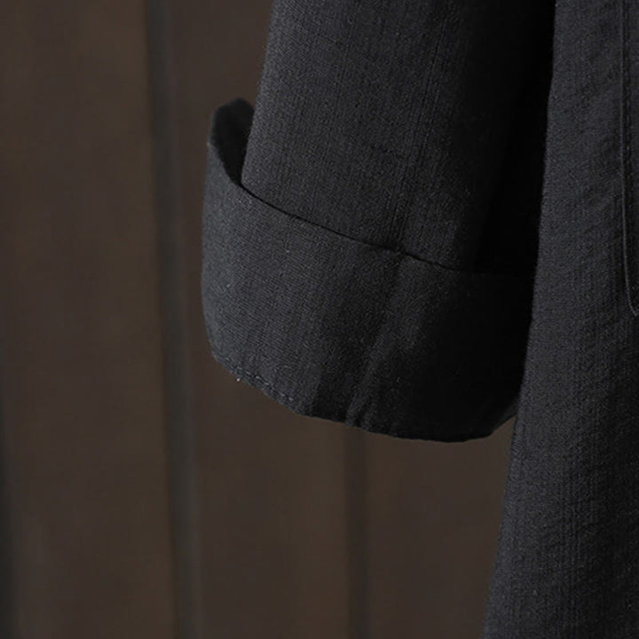 Cappotto da donna in cotone con tasche e bottoni semplici Buddha Stones - image 12