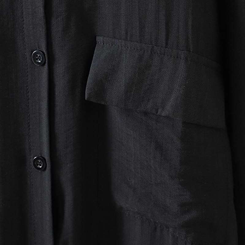 Cappotto da donna in cotone con tasche e bottoni semplici Buddha Stones - image 15