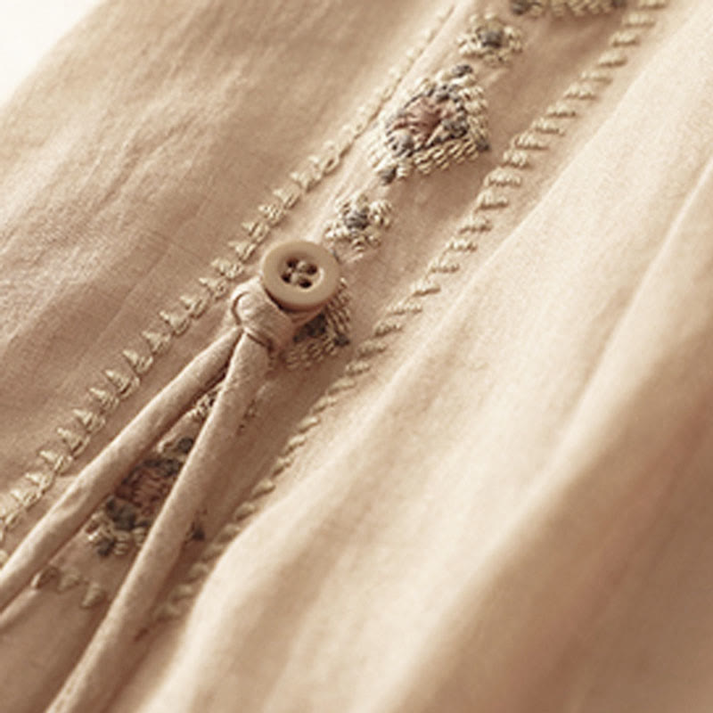 Gonna da donna in cotone e lino, lunghezza 7-8, con bottoni ricamati in stile etnico vintage Buddha Stones - image 10