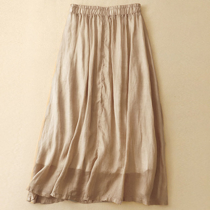 Gonna da donna in cotone e lino, lunghezza 7-8, con bottoni ricamati in stile etnico vintage Buddha Stones - image 11