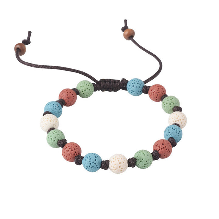 Braccialetto di supporto in pietra lavica colorata Buddha Stones - image 14