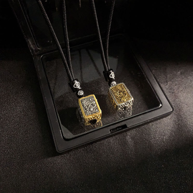 Collana con ciondolo quadrato in corda di protezione della dea della ricchezza, Buddha Stones Zakiram - image 8