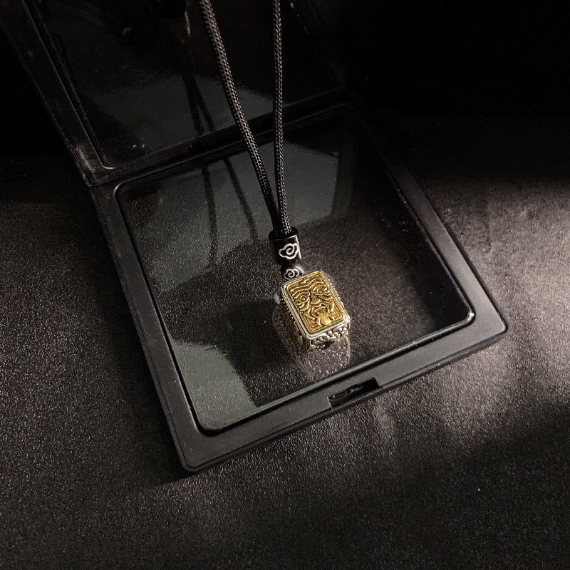 Collana con ciondolo quadrato in corda di protezione della dea della ricchezza, Buddha Stones Zakiram - Zakiram - image 1