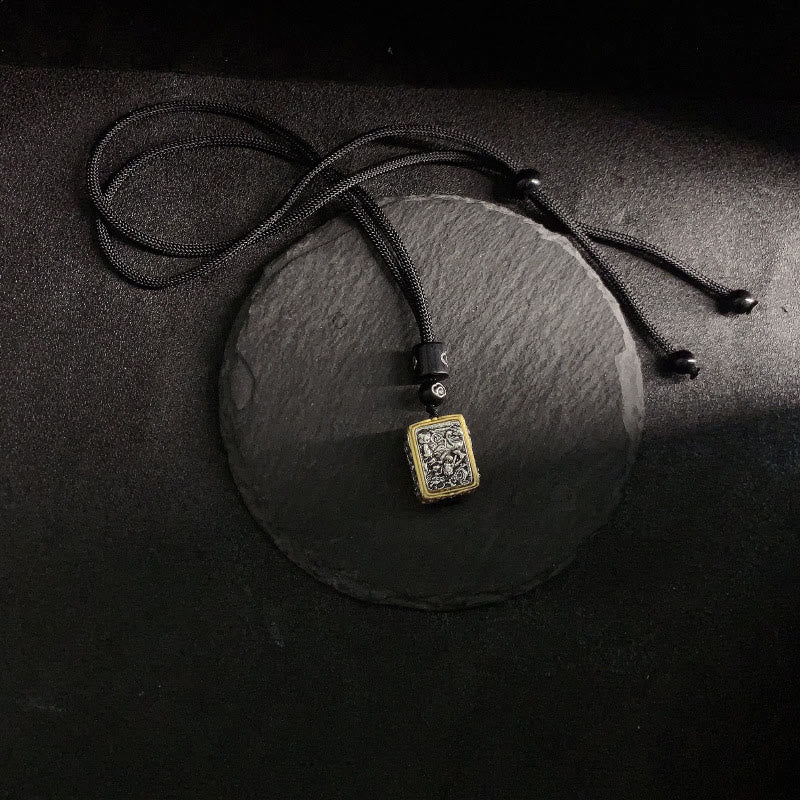 Collana con ciondolo quadrato in corda di protezione della dea della ricchezza, Buddha Stones Zakiram - image 5