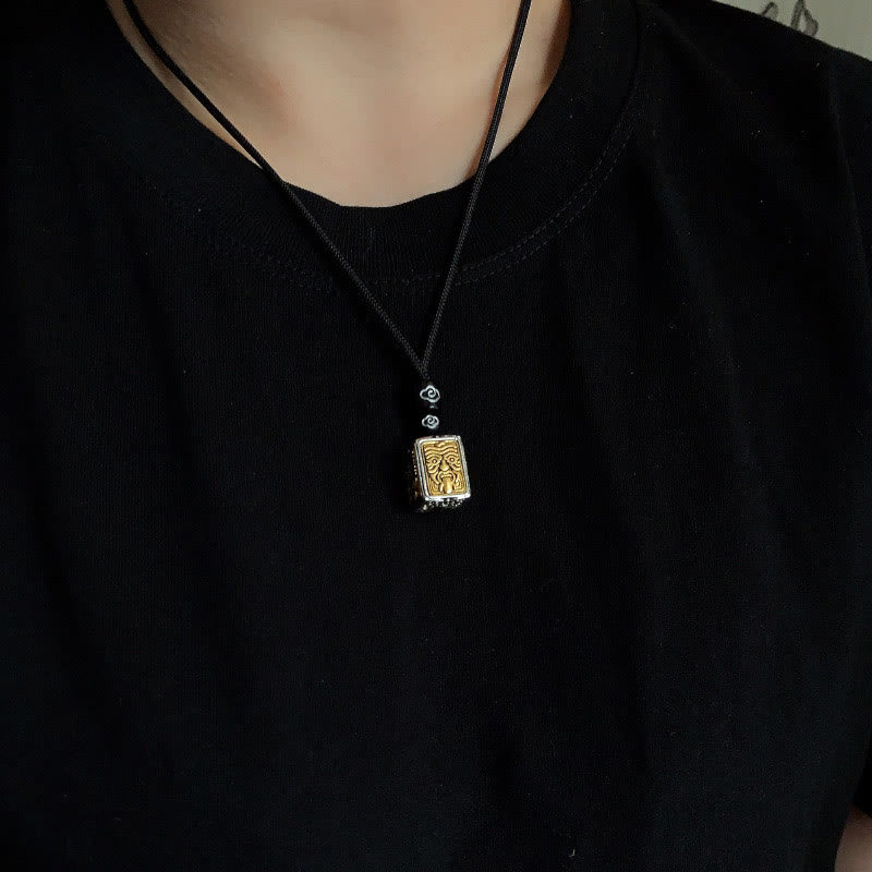 Collana con ciondolo quadrato in corda di protezione della dea della ricchezza, Buddha Stones Zakiram - image 3