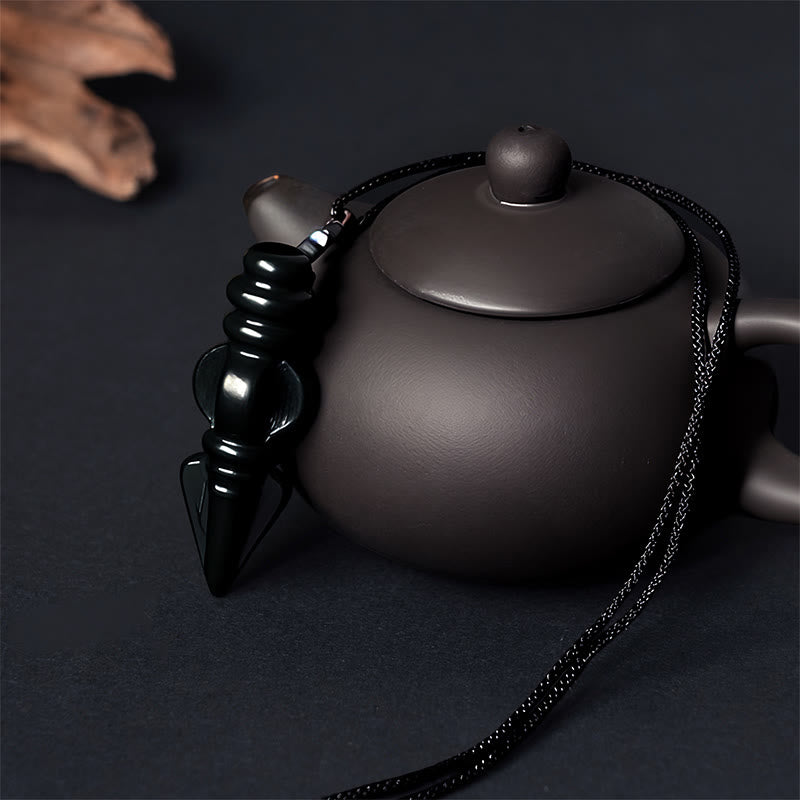 Collana con ciondolo e stella armonia Vajra Dorje, Buddha Stones tibetane, giada ciano Hetian, pestello - image 3