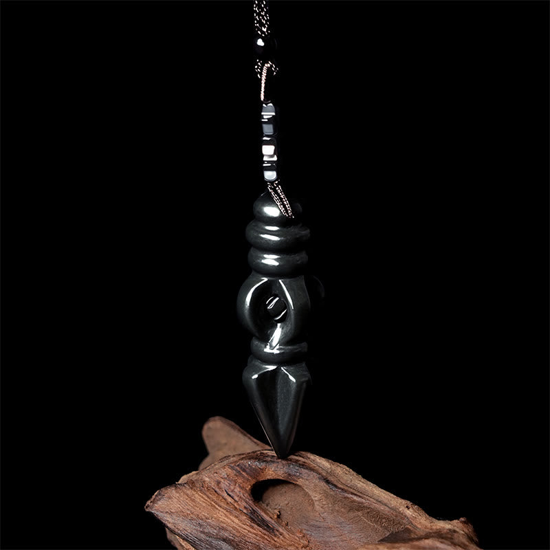 Collana con ciondolo e stella armonia Vajra Dorje, Buddha Stones tibetane, giada ciano Hetian, pestello - image 2