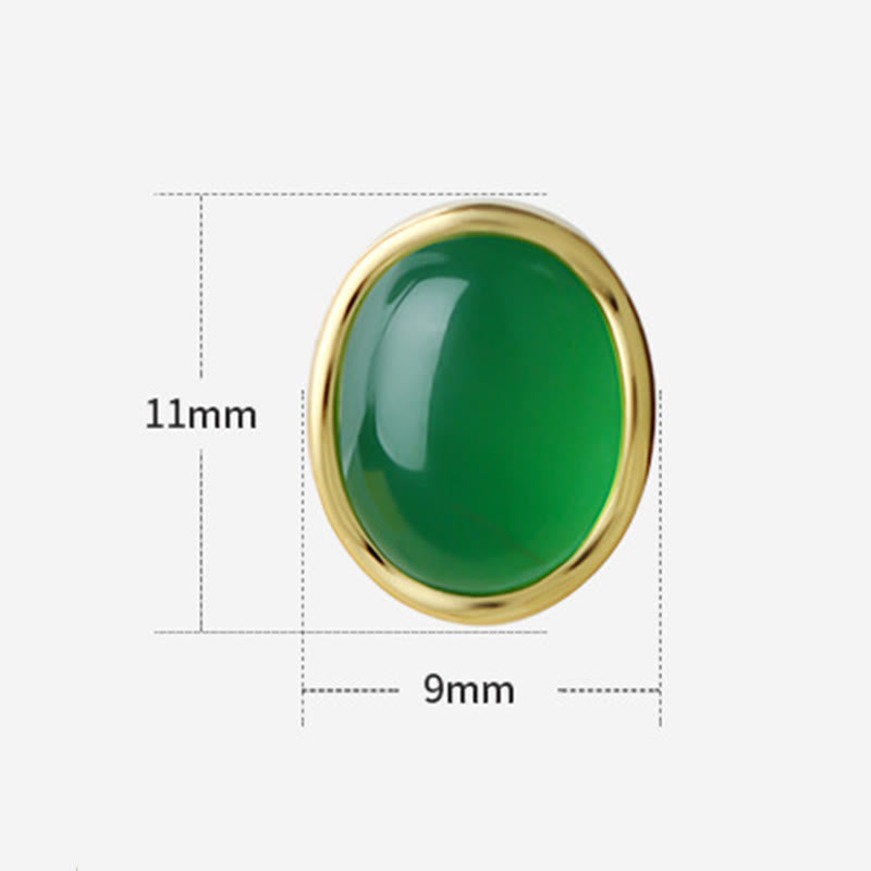 Buddha Stones in argento sterling 925 con calcedonio verde dorato e forza  - image 4