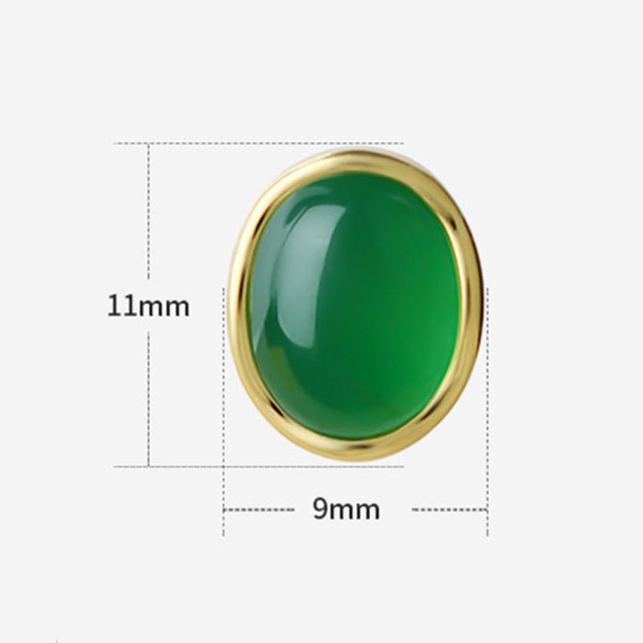 Buddha Stones in argento sterling 925 con calcedonio verde dorato e forza  - image 4