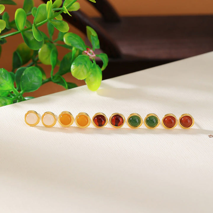 Buddha Stones in argento sterling 925, giada Hetian, agata e ambra portafortuna  - image 22