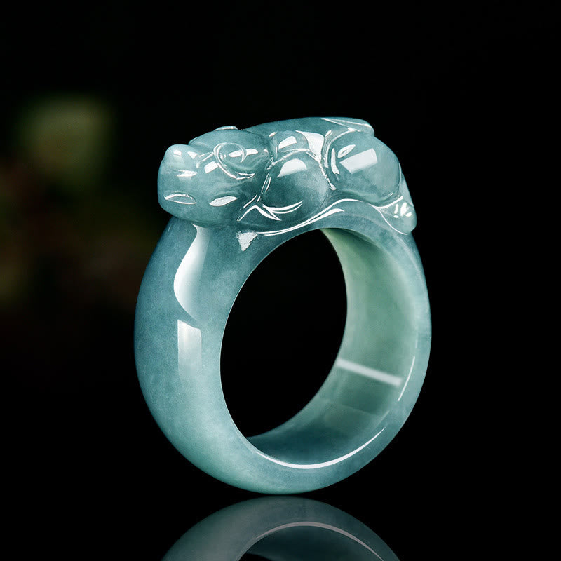 Anello di giada PiXiu Buddha Stones, Fengshui, ricchezza e prosperità - 20 millimetri - image 1
