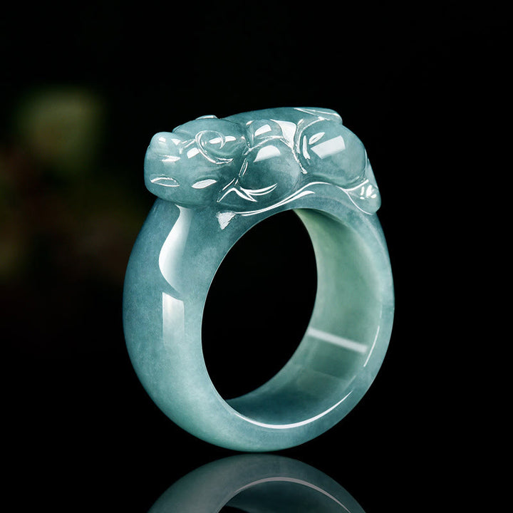 Anello di giada PiXiu Buddha Stones, Fengshui, ricchezza e prosperità - 20 millimetri - image 1
