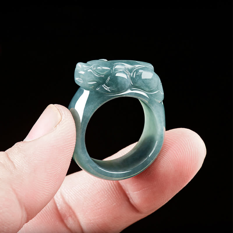 Anello di giada PiXiu Buddha Stones, Fengshui, ricchezza e prosperità - image 4