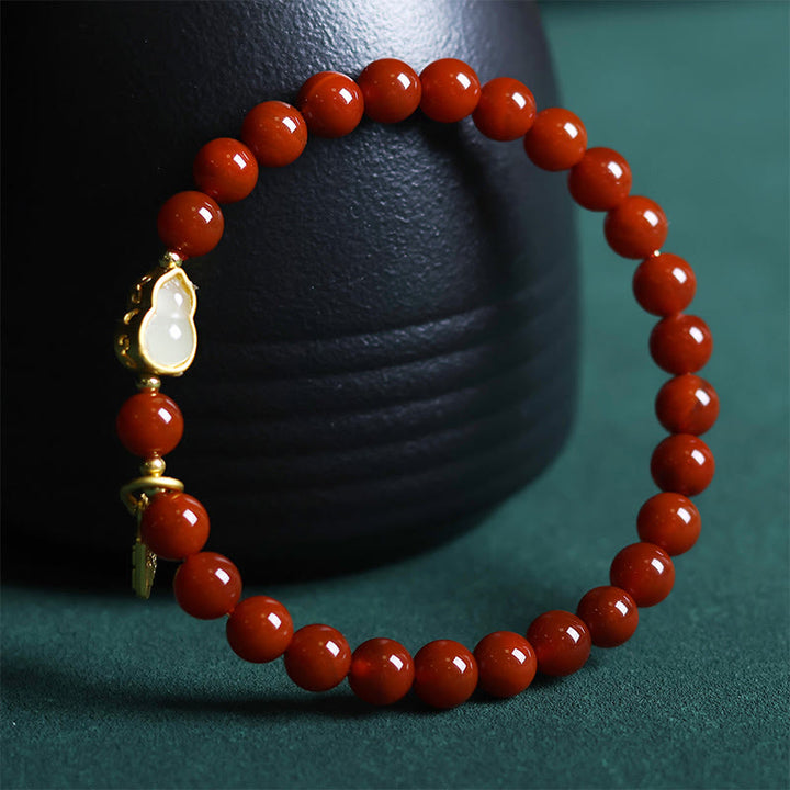 Braccialetto positivo in giada Hetian, agata rossa del sud naturale di Buddha Stones - image 3