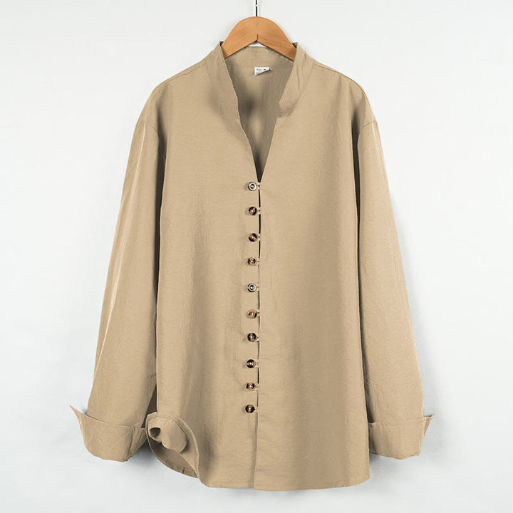 Camicia da uomo a maniche lunghe con bottoni in tinta unita Buddha Stones - Grano - US/UK/AU46, EU56 (3XL) - image 5