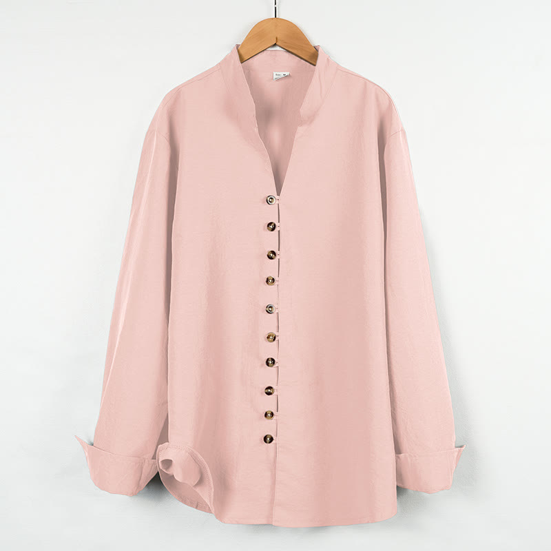 Camicia da uomo a maniche lunghe con bottoni in tinta unita Buddha Stones - Rosa - US/UK/AU46, EU56 (3XL) - image 13