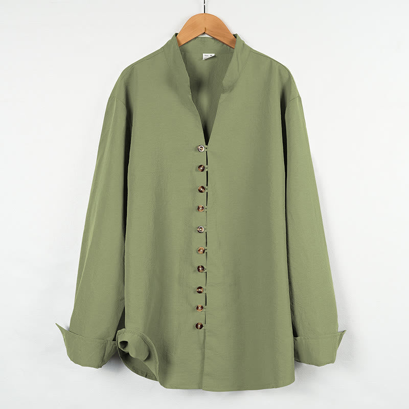 Camicia da uomo a maniche lunghe con bottoni in tinta unita Buddha Stones - DarkSeaGreen - US/UK/AU46, EU56 (3XL) - image 19