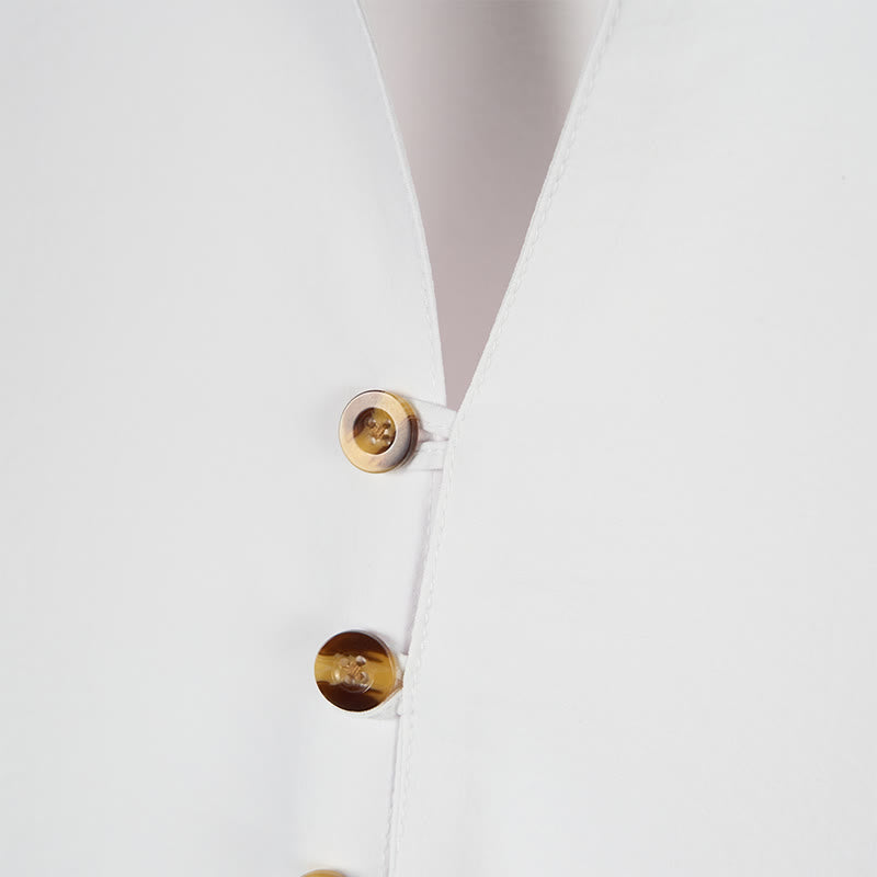 Camicia da uomo a maniche lunghe con bottoni in tinta unita Buddha Stones - image 8