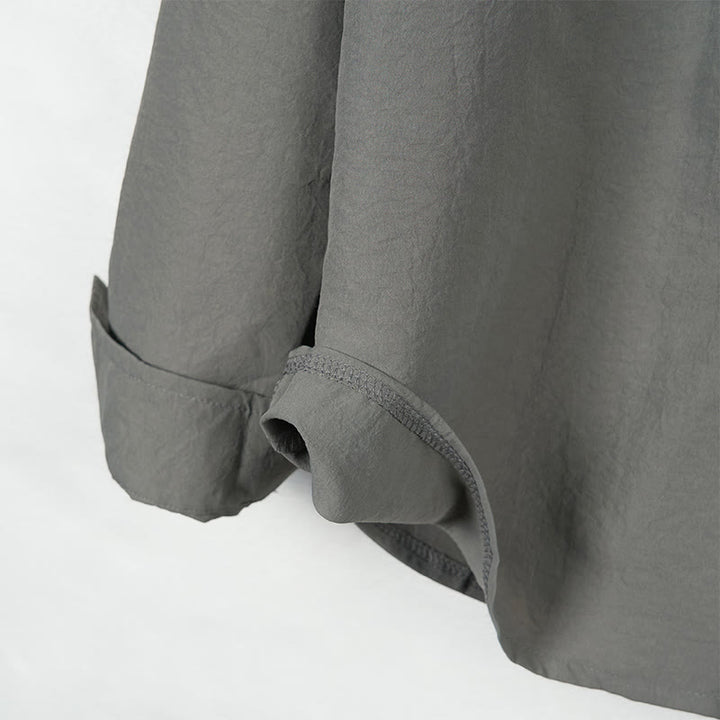 Camicia da uomo a maniche lunghe con bottoni in tinta unita Buddha Stones - image 4