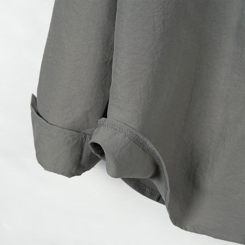 Camicia da uomo a maniche lunghe con bottoni in tinta unita Buddha Stones - image 4