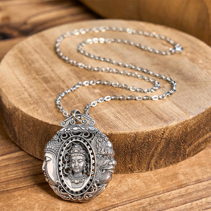 Buddha Stones Collana con ciondolo Serenity in rame con motivo Buddha e diavolo - image 2