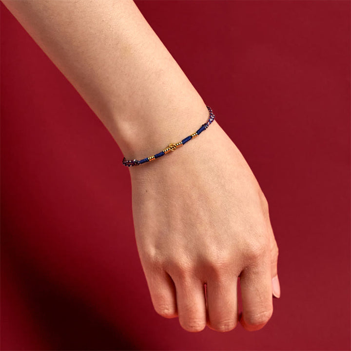Braccialetto portafortuna con monete di rame intrecciate a mano in corda rossa Buddha Stones - image 12
