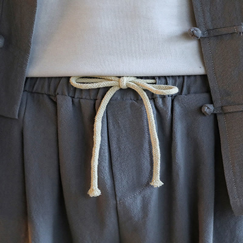 Buddha Stones 2 pezzi Zen Tang Suit da uomo Frog-Bottone Camicia a maniche lunghe Pantaloni Set con tasche - image 13