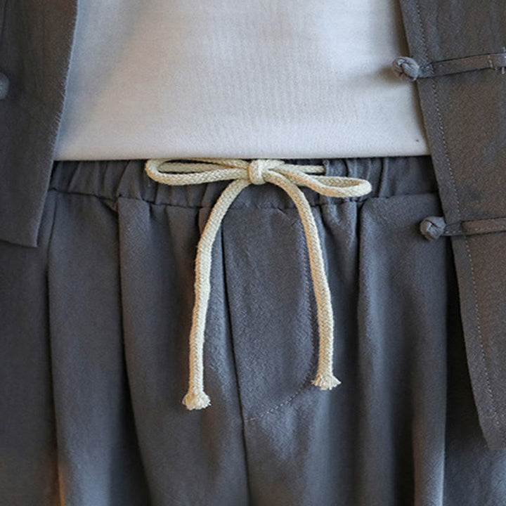 Buddha Stones 2 pezzi Zen Tang Suit da uomo Frog-Bottone Camicia a maniche lunghe Pantaloni Set con tasche - image 13