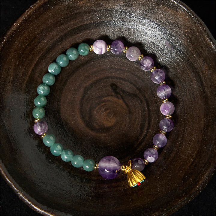 Bracciale Buddha Stones Natural Lotus Ametista Giada - image 3