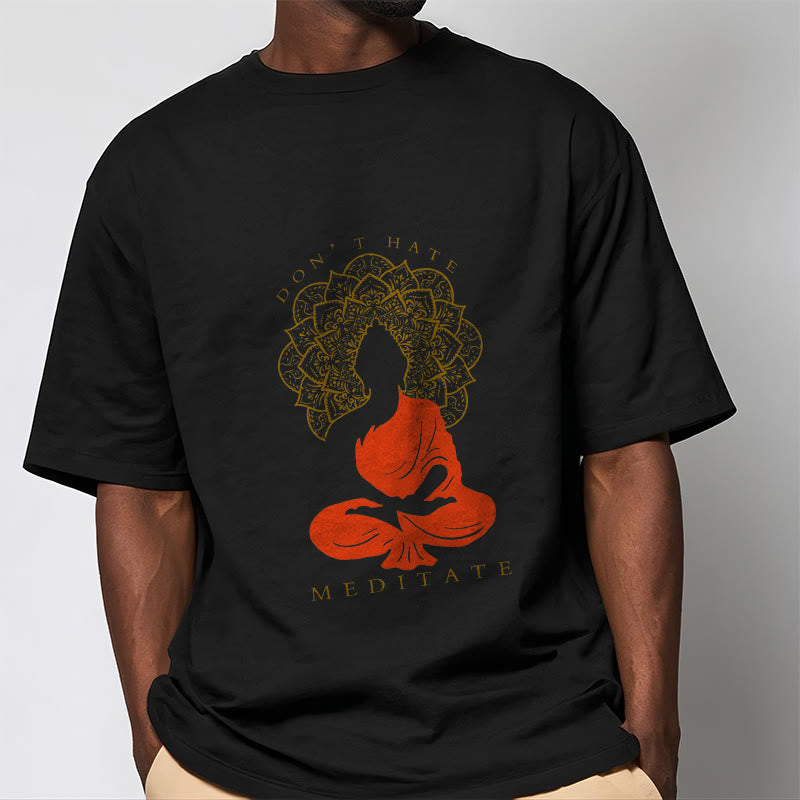 Maglietta casual in cotone con motivo Buddha Mandala e motivo meditativo Buddha Buddha Stones - image 2
